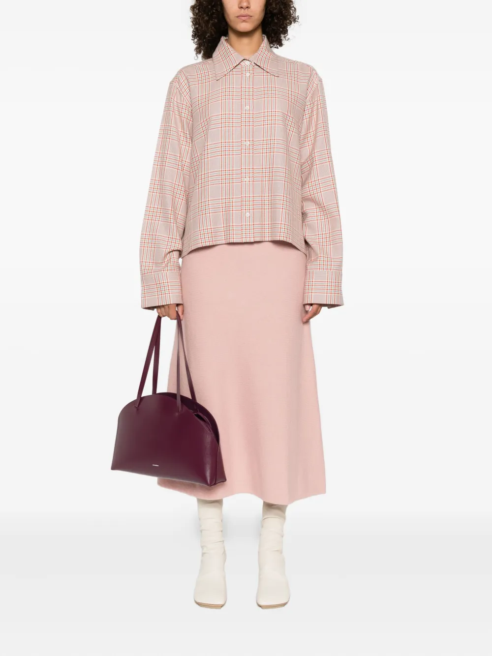 Jil Sander Checked-pattern Button-down Shirt In Multi