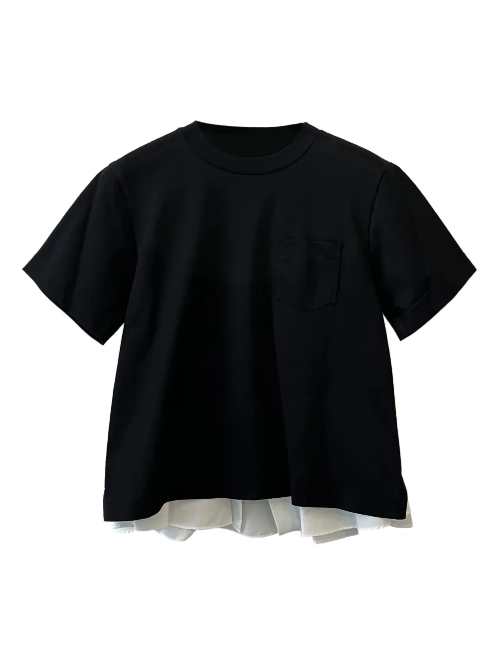 Sacai T-shirt met ruches Zwart