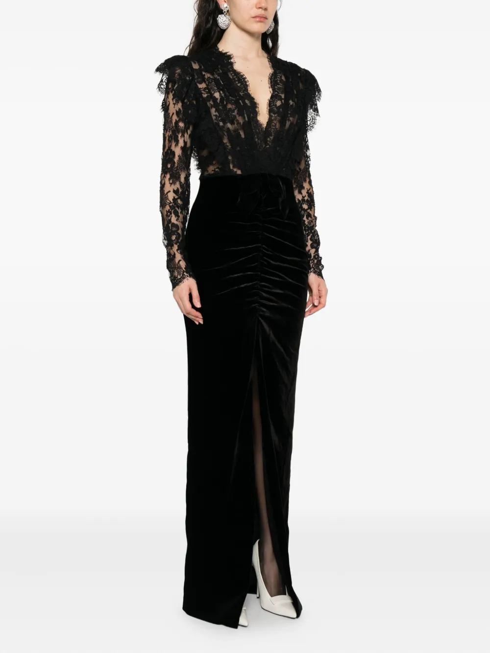 Alessandra Rich lace-embellished dress Zwart