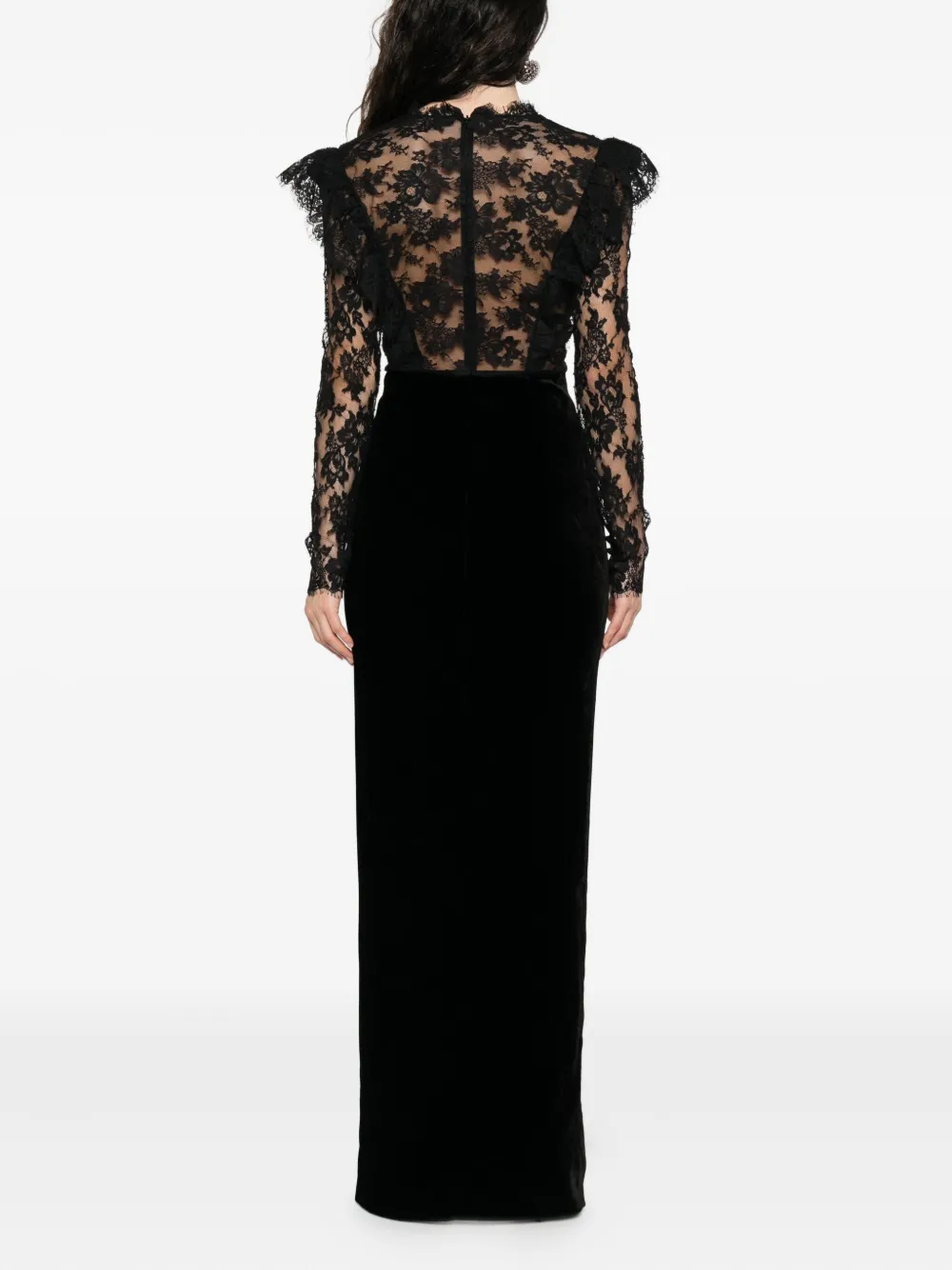 Alessandra Rich lace-embellished dress Zwart
