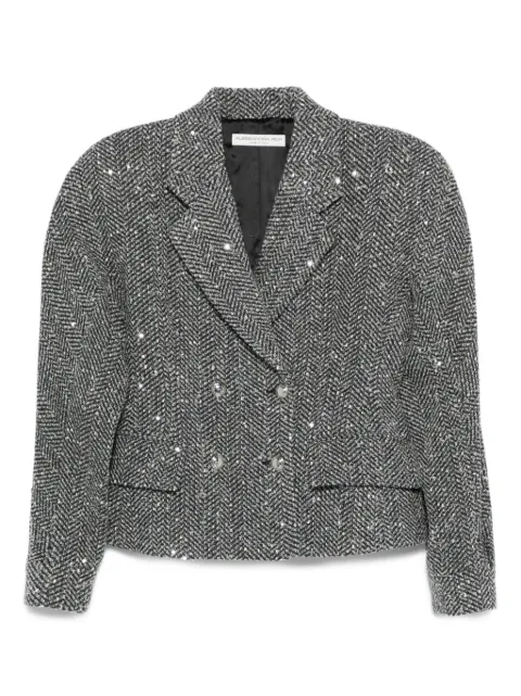 Alessandra Rich sequin-embellished herringbone jacket