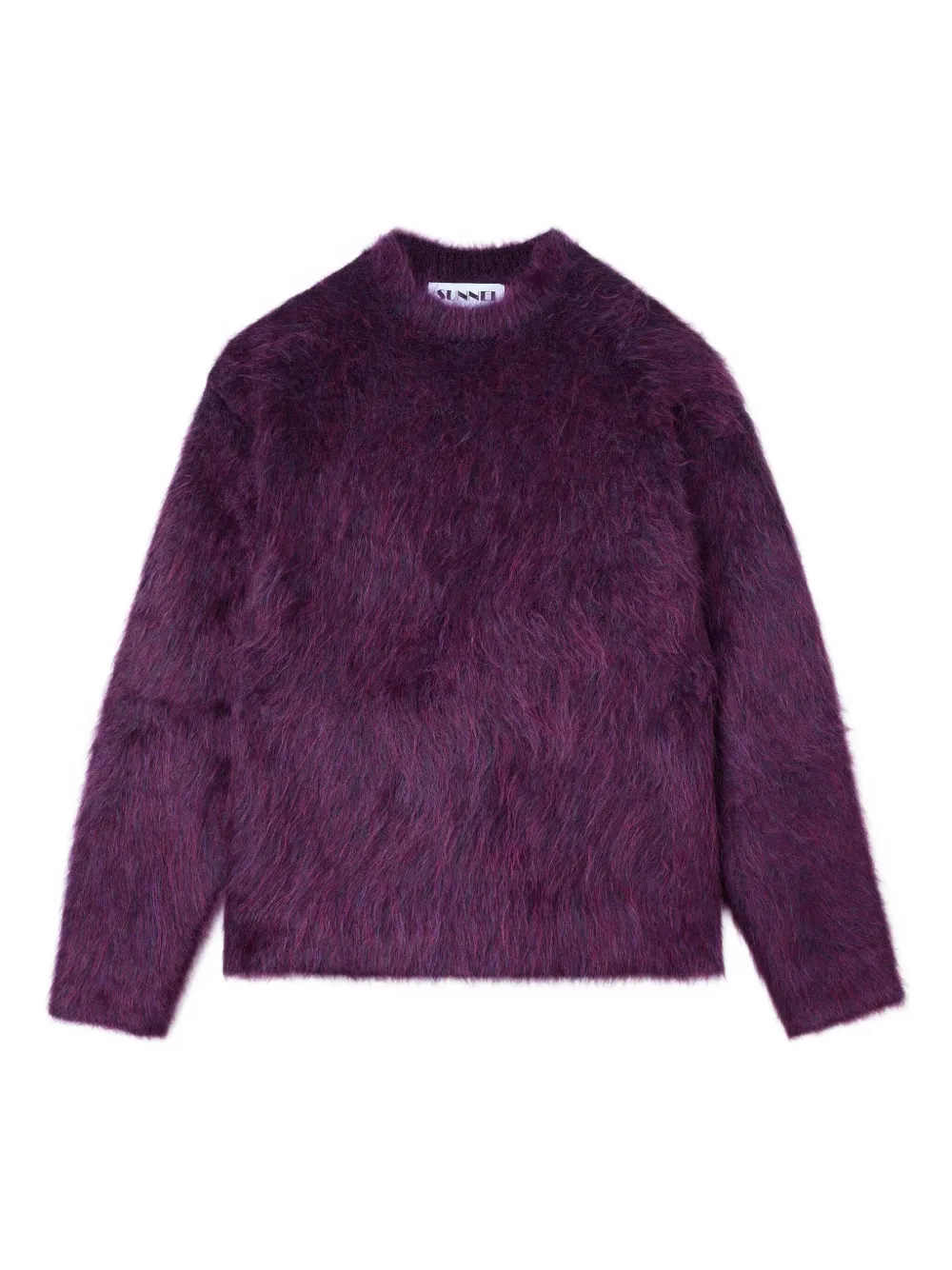 Sunnei Hairy-knit Crew-neck Sweater In Multi