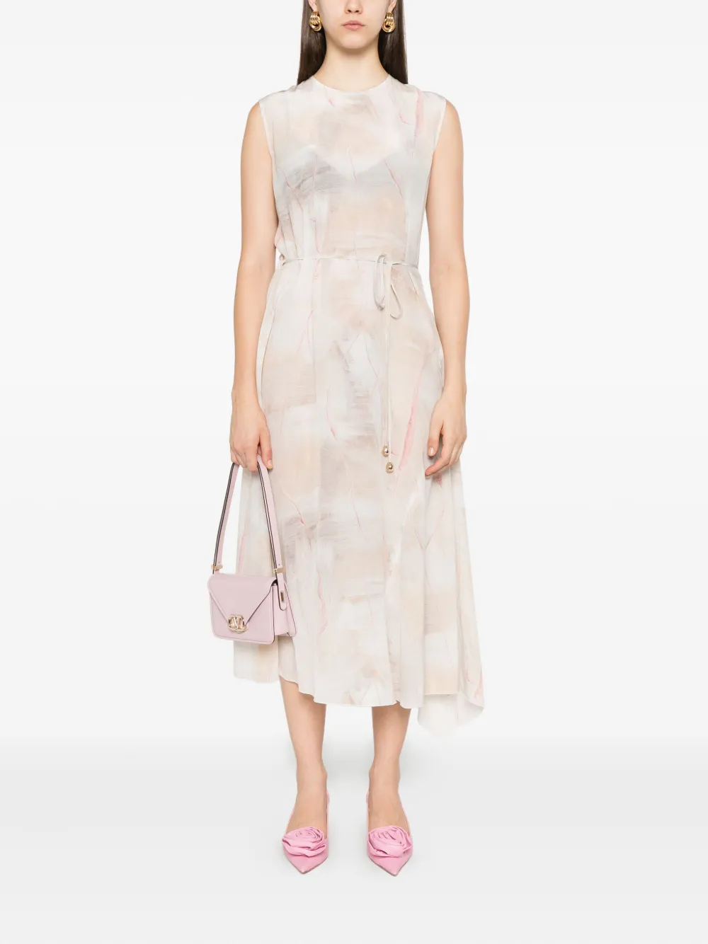 Fabiana Filippi Abstract-print Sleeveless Dress In Neutral