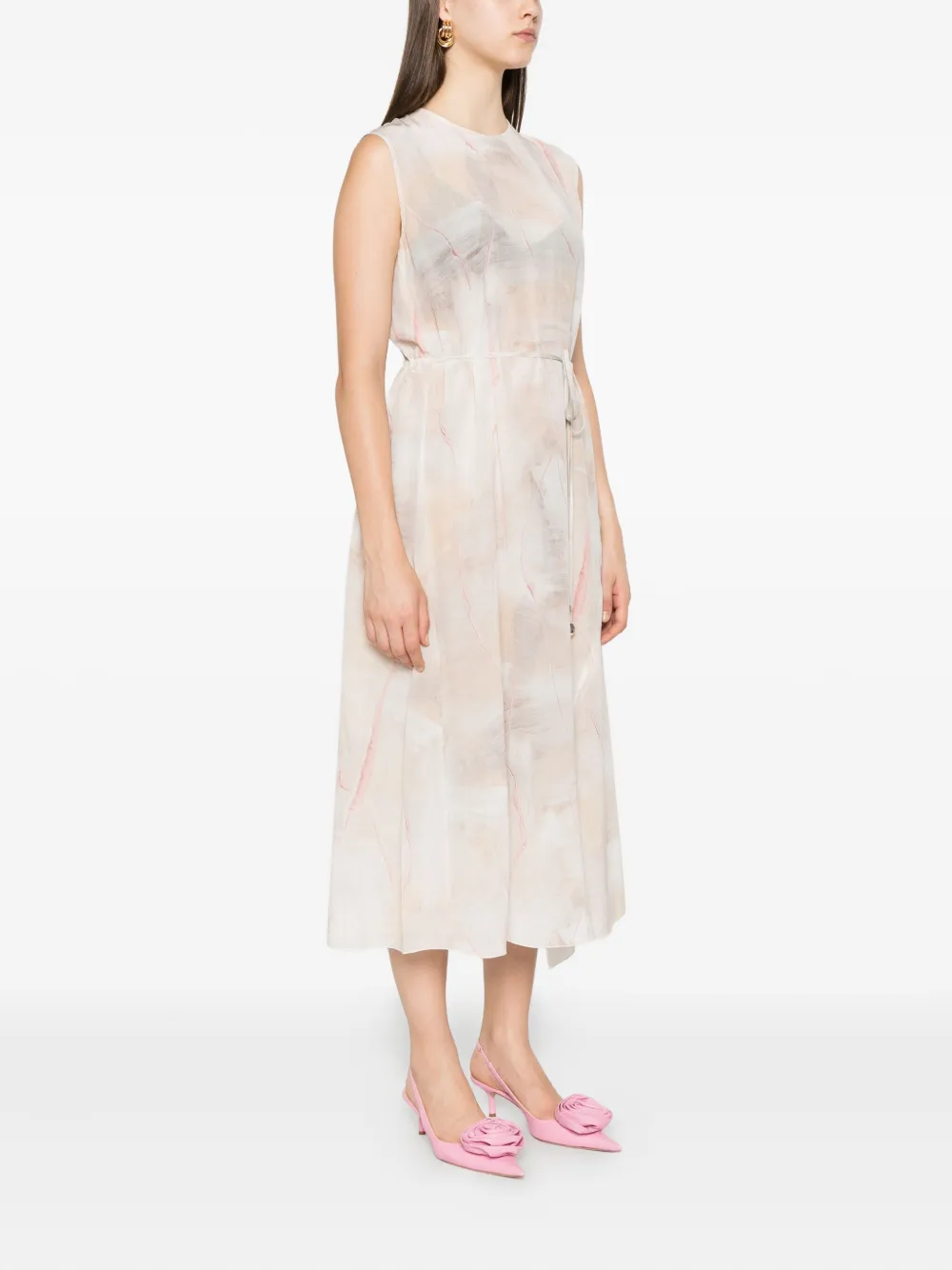 Fabiana Filippi Abstract-print Sleeveless Dress In Neutral