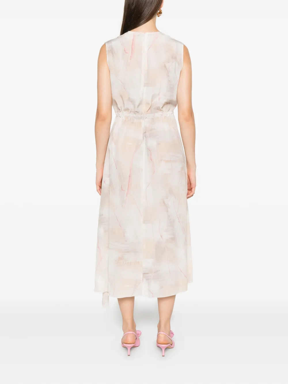 Fabiana Filippi Abstract-print Sleeveless Dress In Neutral