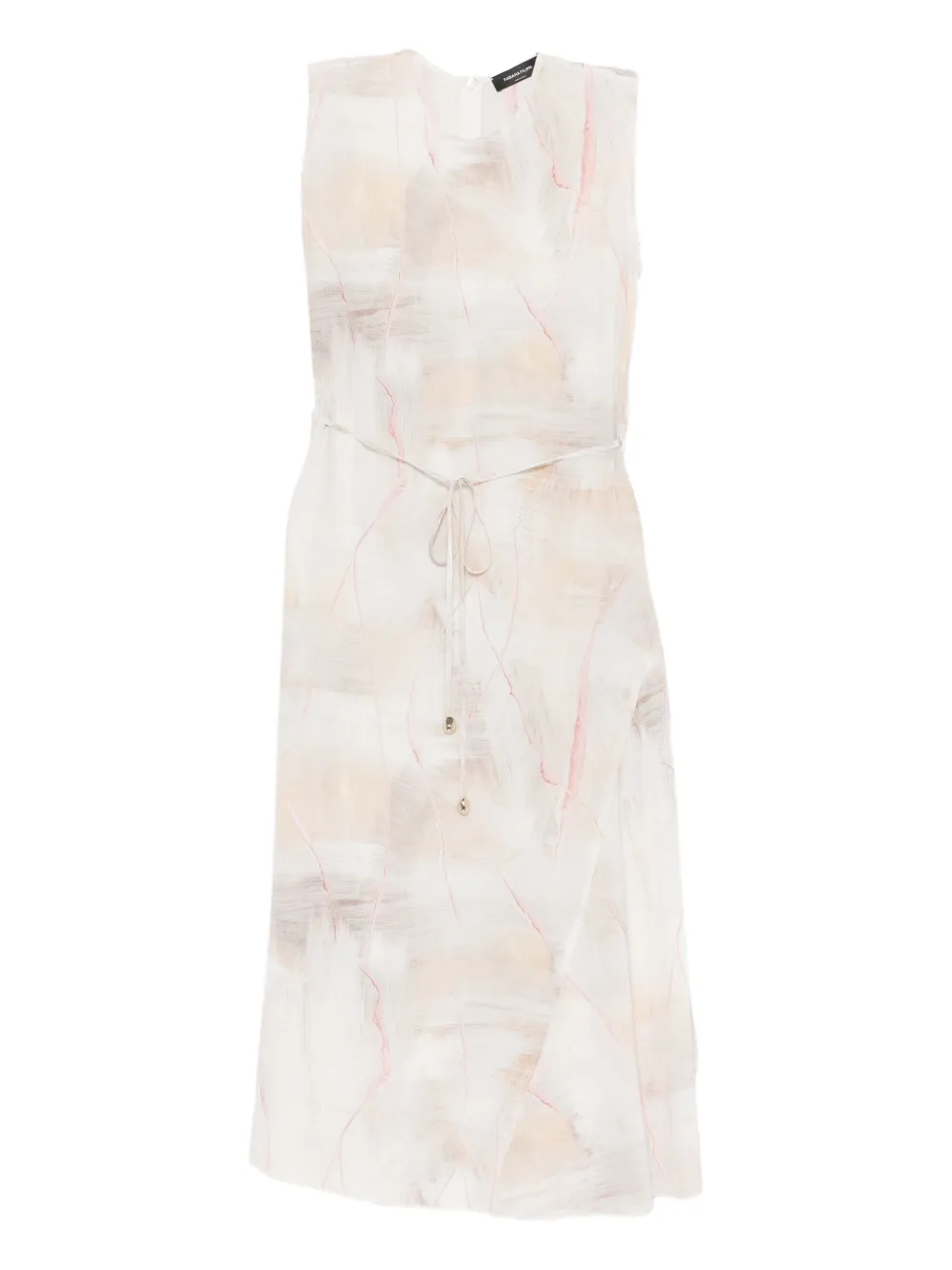 Fabiana Filippi abstract-print sleeveless dress Beige