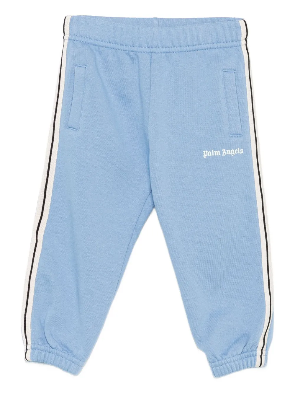 Palm Angels Kids stripe-detail cotton track pants | Blue | Image 1