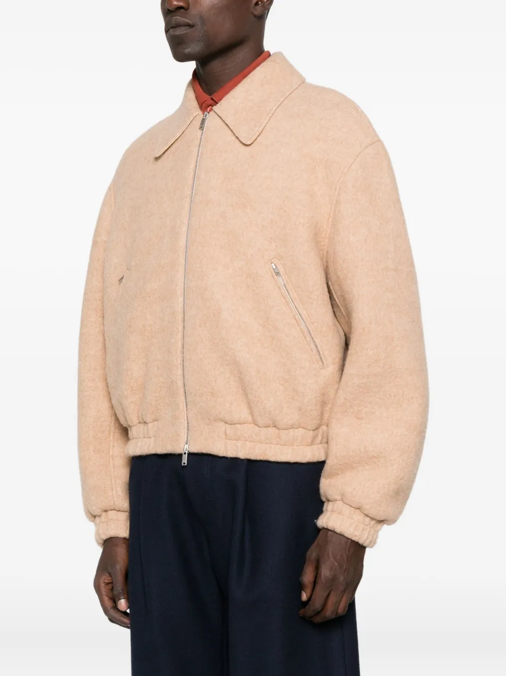 Jil Sander Zip-front Pocket Bomber Jacket In Pink