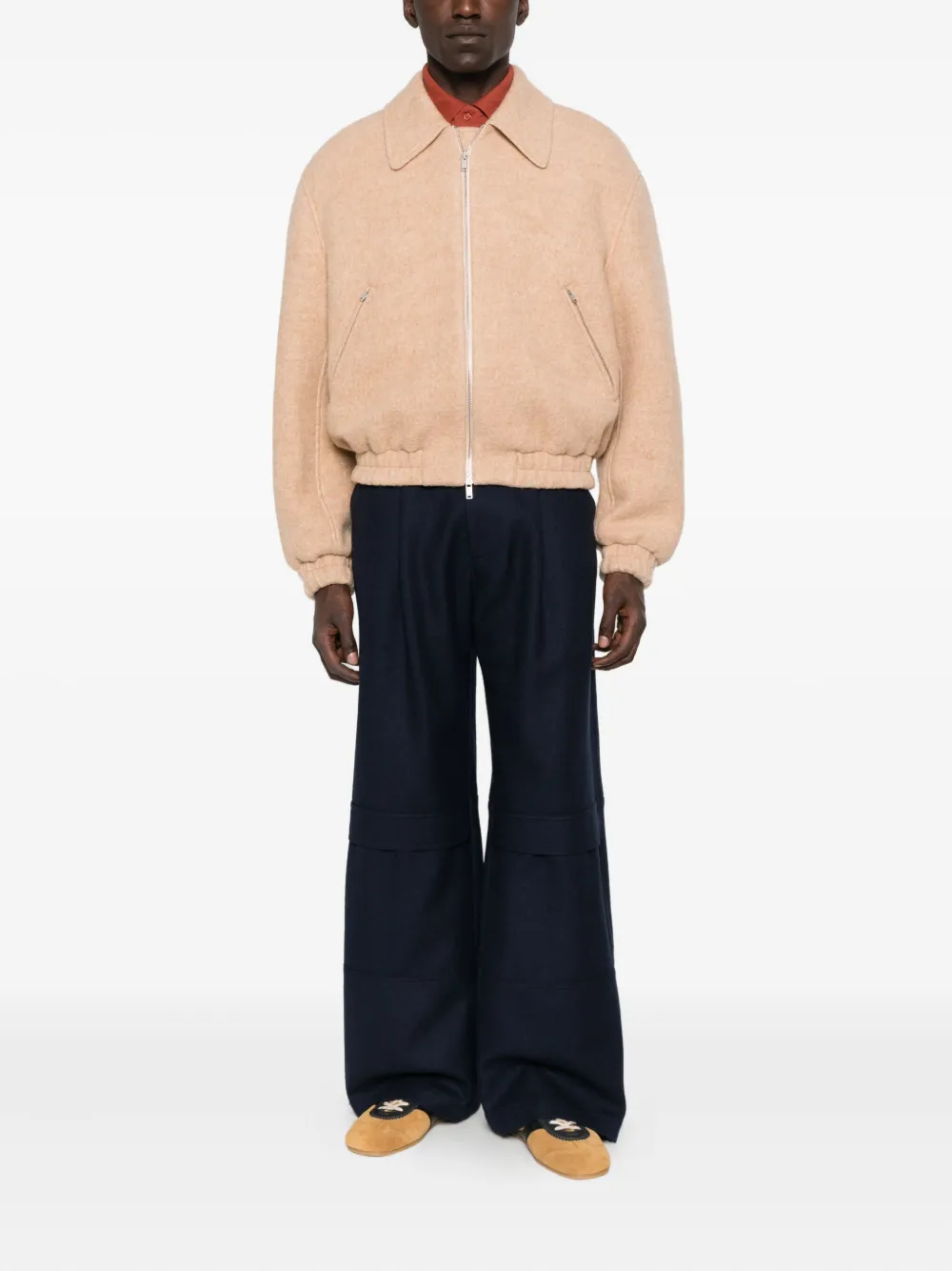 Jil Sander Zip-front Pocket Bomber Jacket In Pink