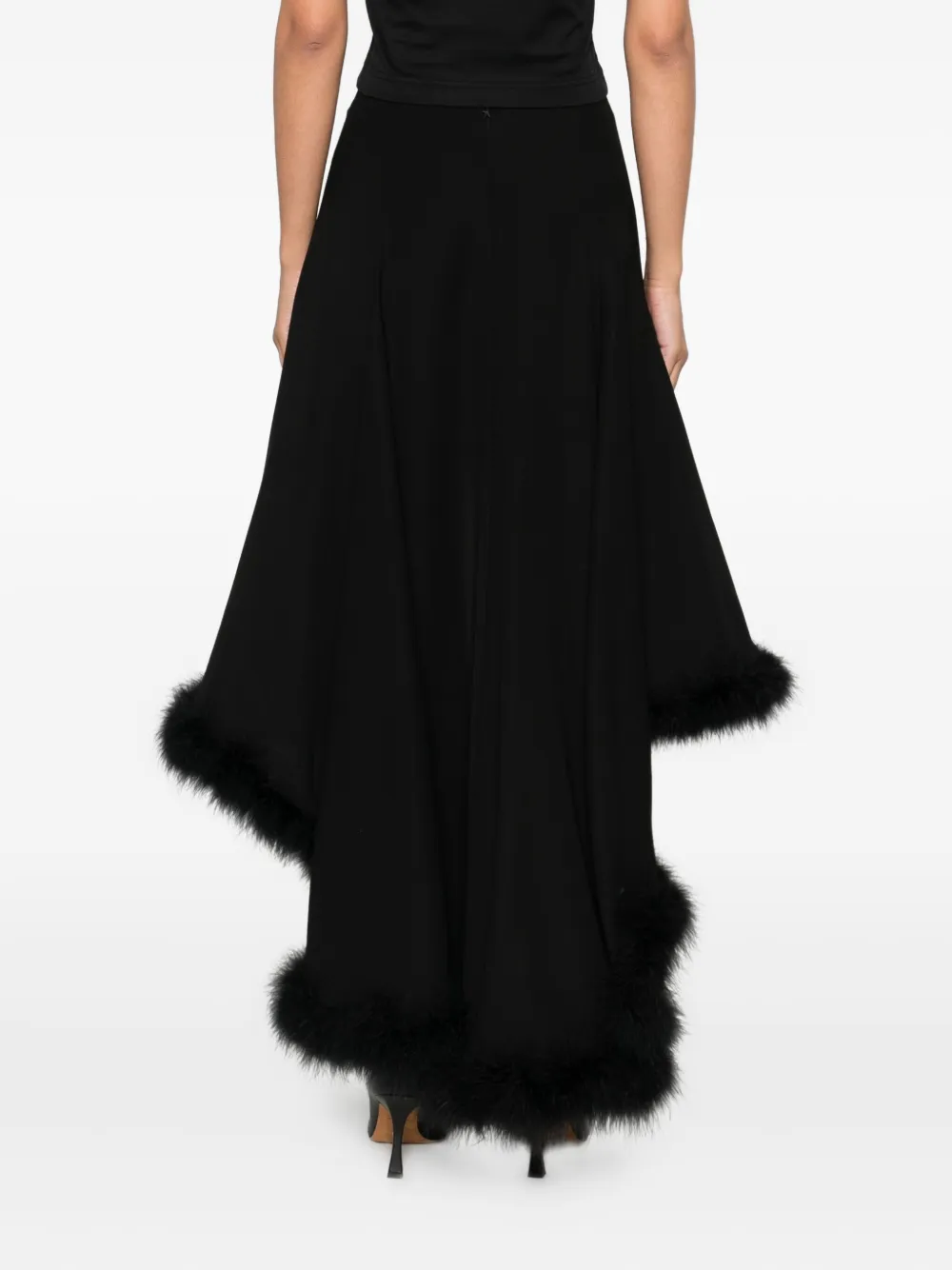Mugler trimmed asymmetric skirt Zwart