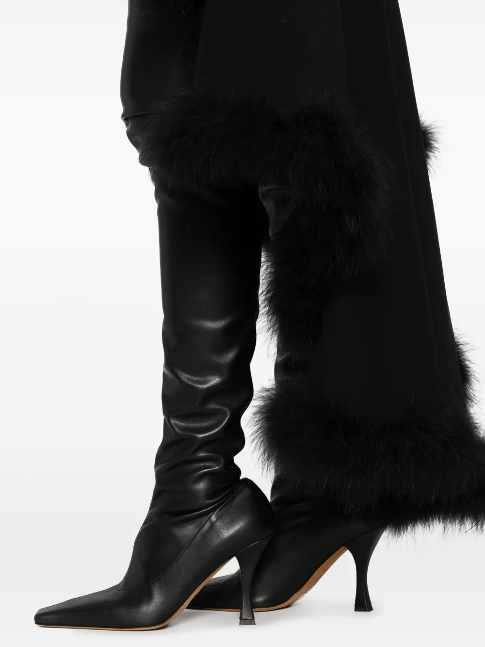 Mugler trimmed asymmetric skirt Zwart