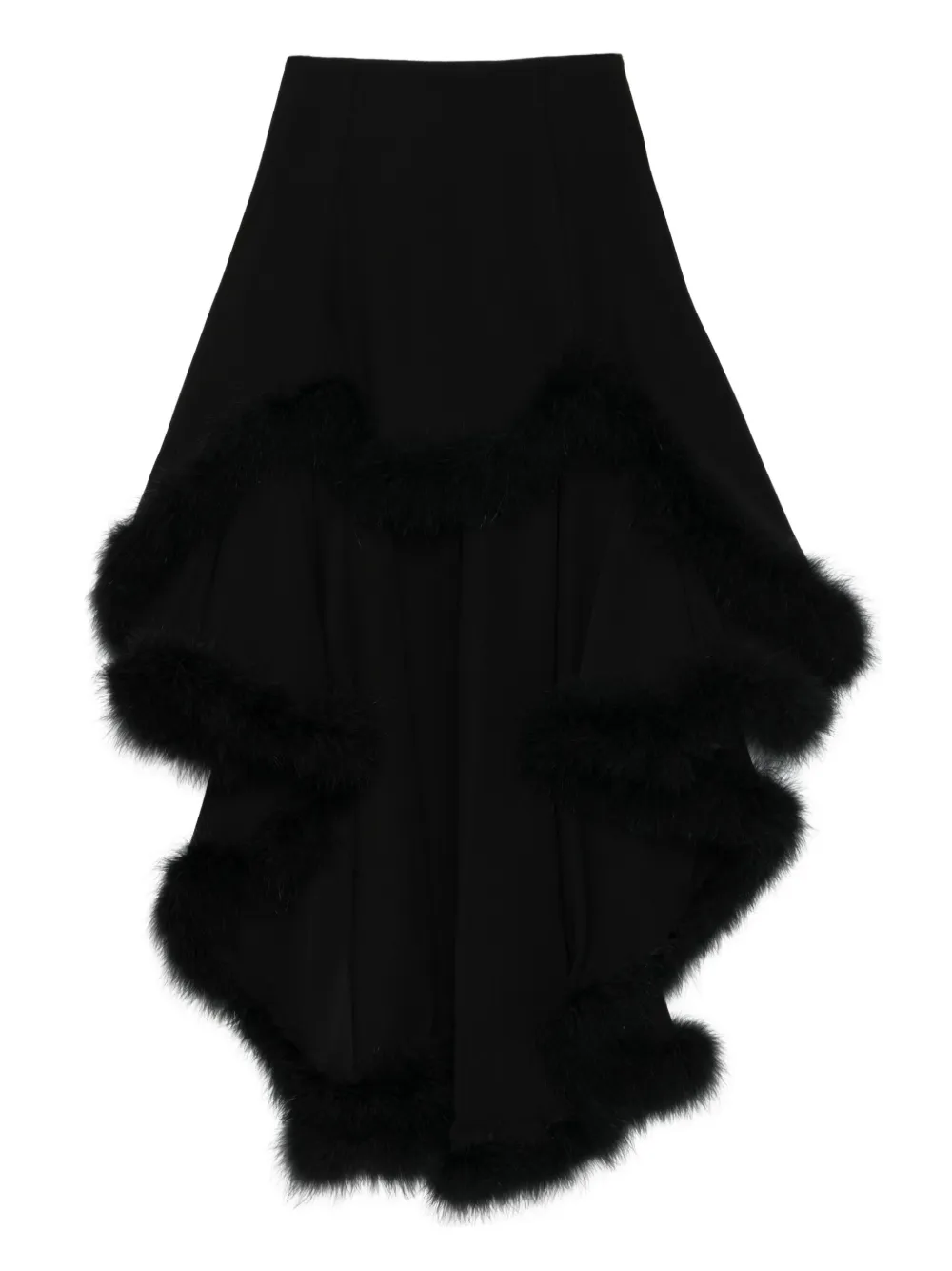 Mugler trimmed asymmetric skirt Zwart