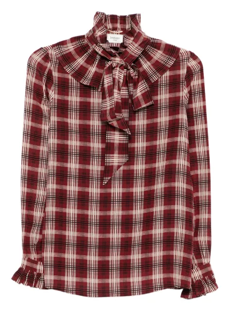 Saint Laurent checked blouse