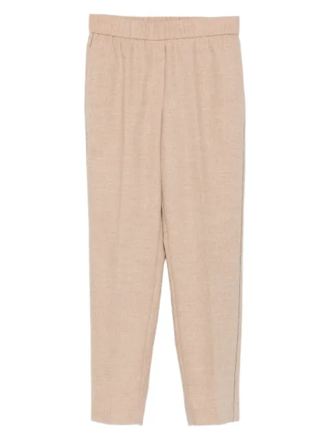 Peserico elastic-waistband side-stripe trousers