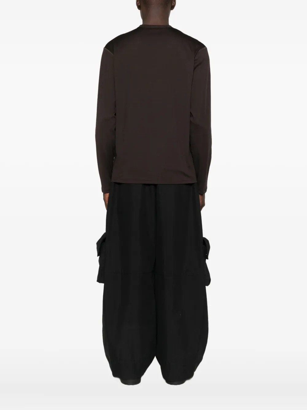 JIL SANDER+ T-shirt met logopatroon en lange mouwen Bruin