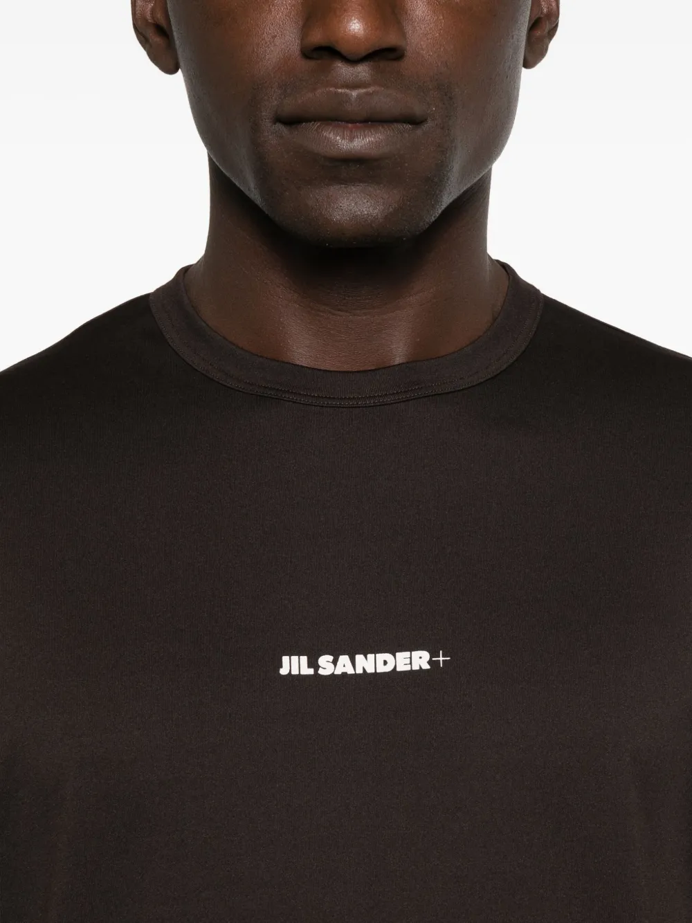 JIL SANDER+ T-shirt met logopatroon en lange mouwen Bruin