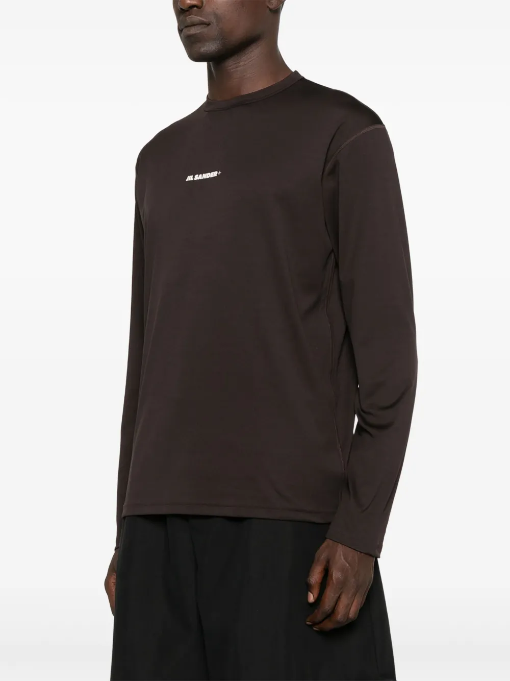 Jil Sander Logo-motif Long-sleeve T-shirt In Black