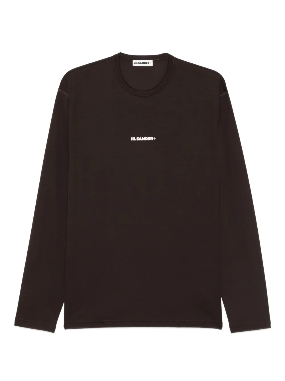 JIL SANDER+ T-shirt met logopatroon en lange mouwen Bruin