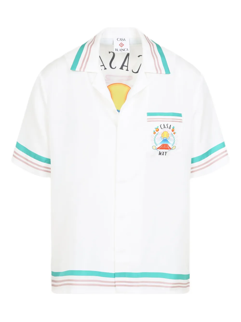 Casablanca Casa Way Printed Silk Shirt In White