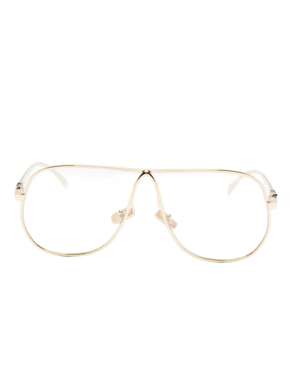 Miu Miu Eyewear oval-frame glasses - ゴールドトーン Miu Miu Eyewear oval-frame glasses - ゴールドトーン