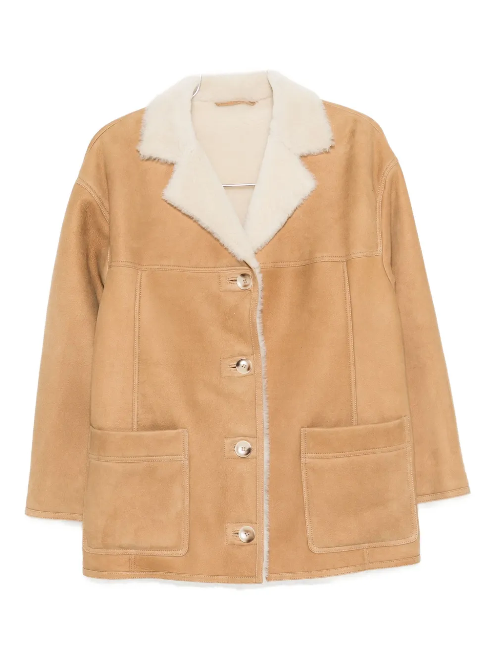 Simonetta Ravizza Suede Jacket In Neutral