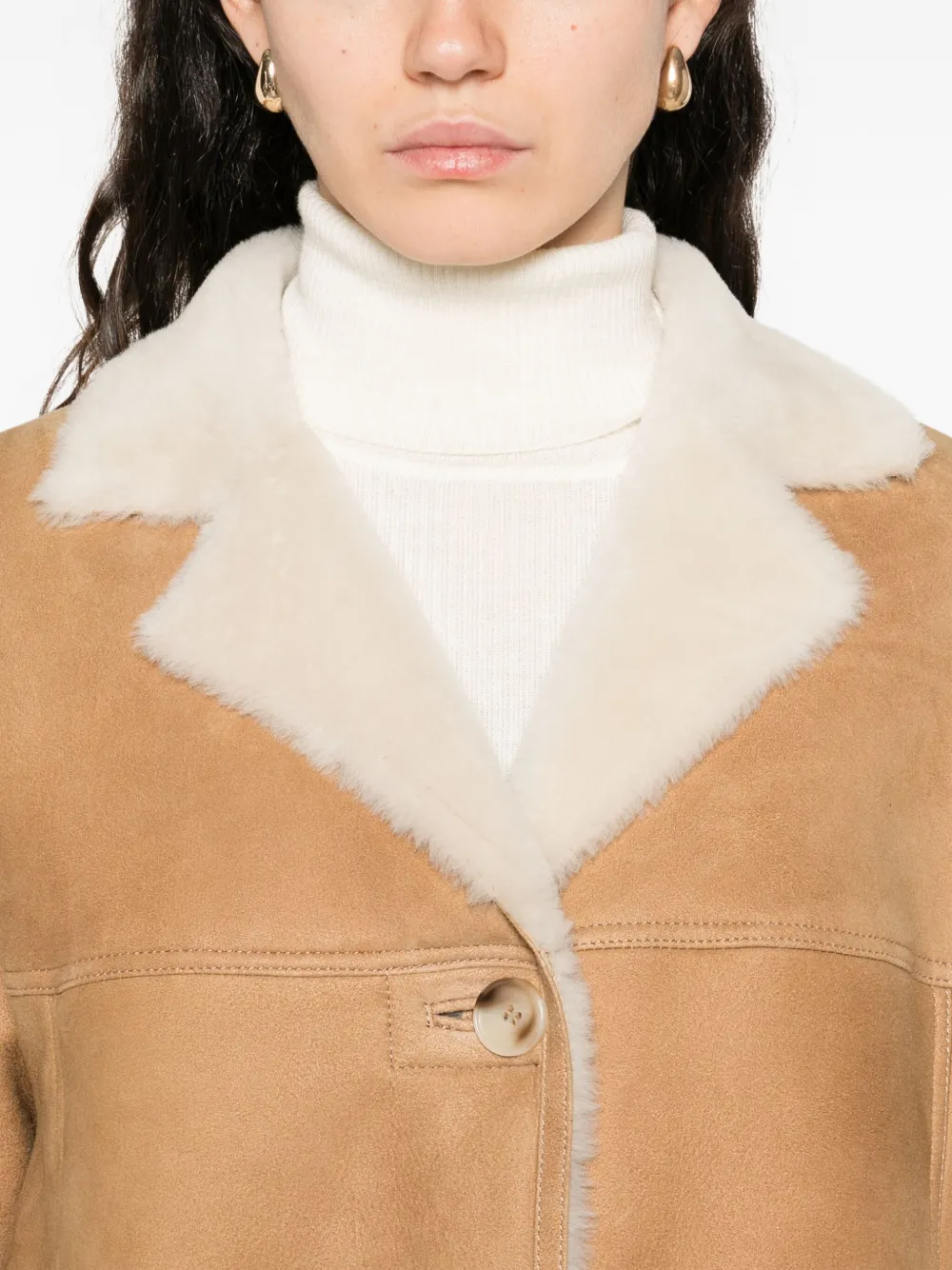 Simonetta Ravizza Suede Jacket In Neutral