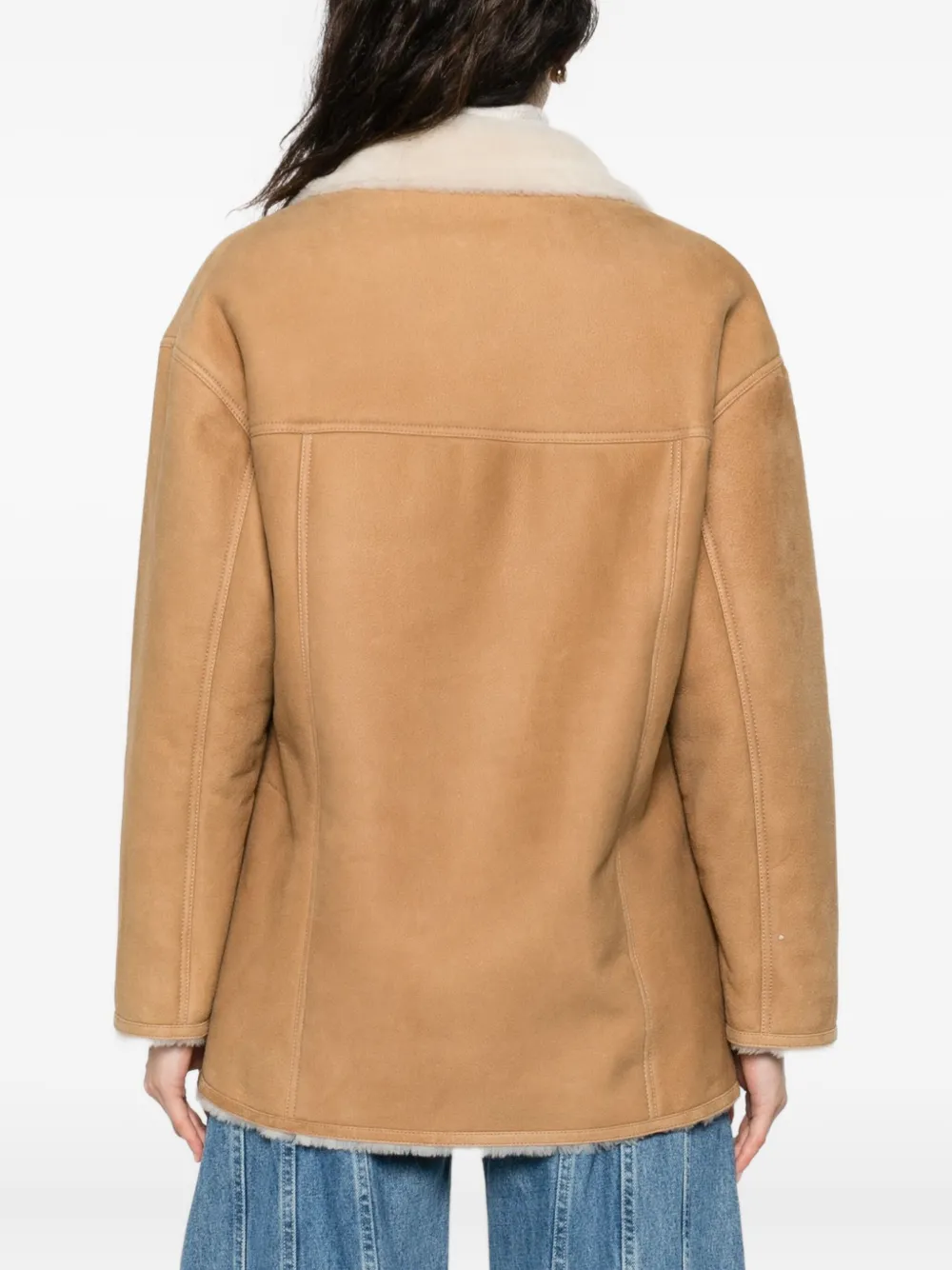 Simonetta Ravizza Suede Jacket In Neutral