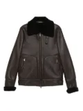 Salvatore Santoro shearling-collar leather jacket - Brown