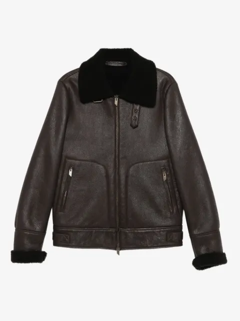 Salvatore Santoro shearling-collar leather jacket