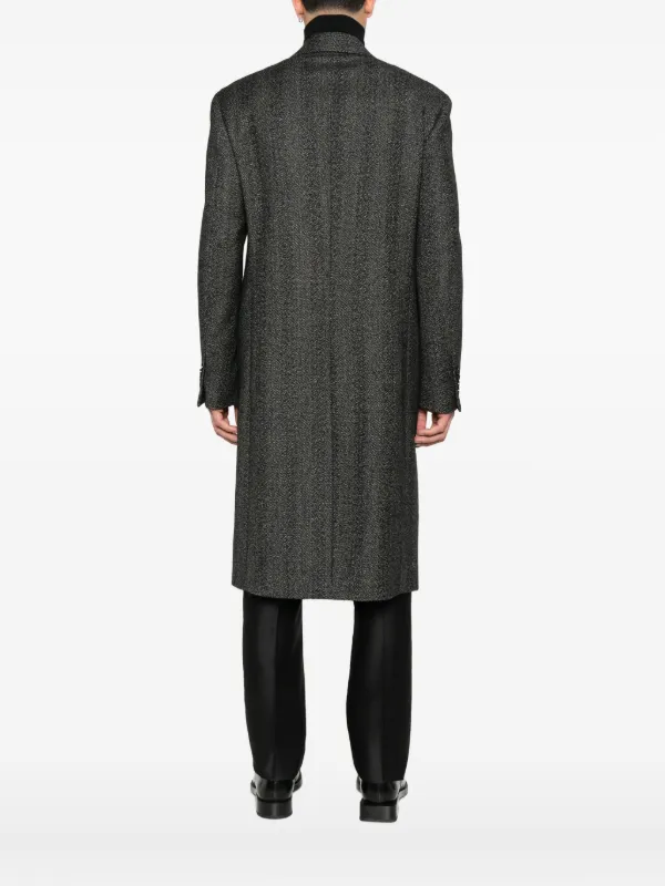 Lardini ヘリンボーン ダブルコート | ブラック | FARFETCH JP