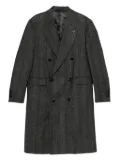 Lardini double-breasted herringbone coat - Black