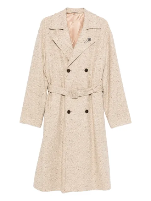 Lardini herringbone belted coat