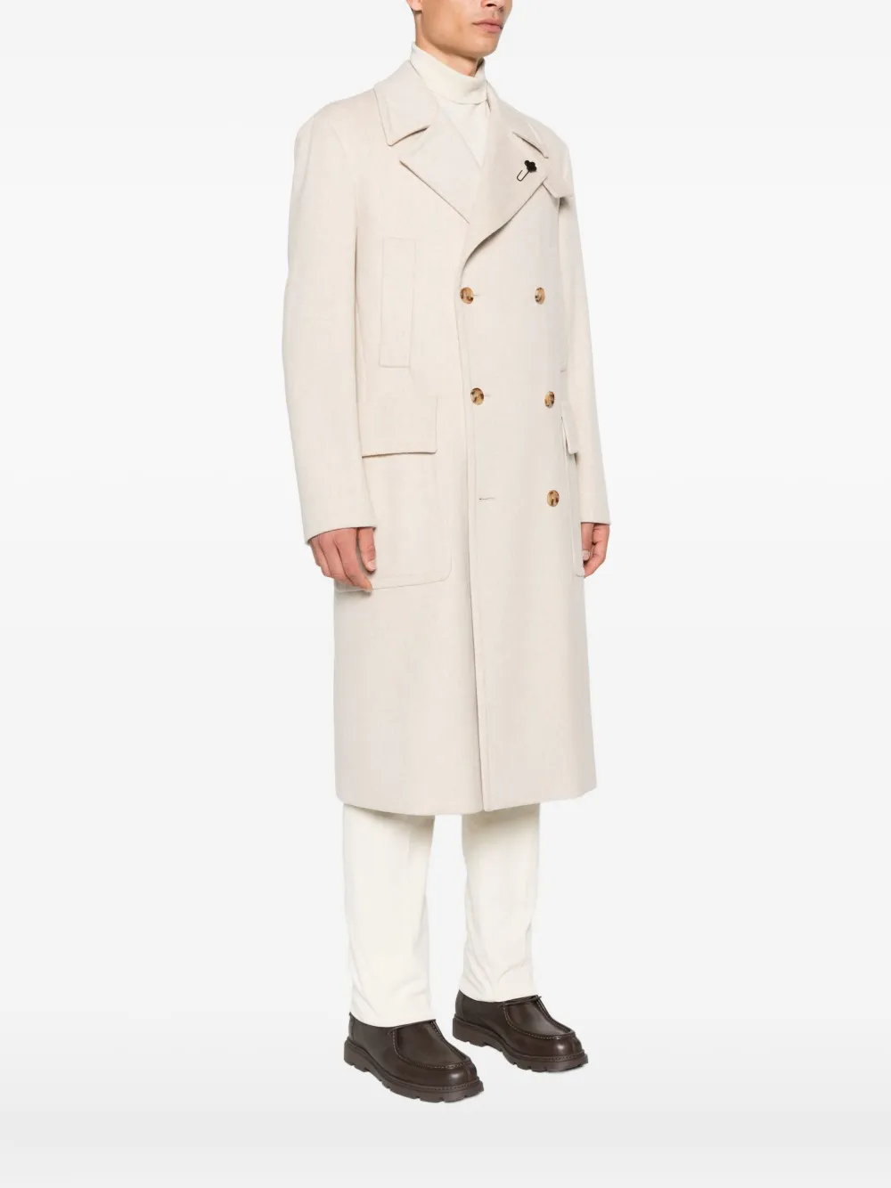 Lardini Jas met dubbele rij knopen Beige