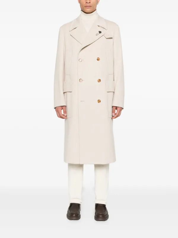 美品 ブートニエール＆専用ハンガー付 LARDINI ウール ダブル コート Lardini ダブルコート | ニュートラル | FARFETCH JP