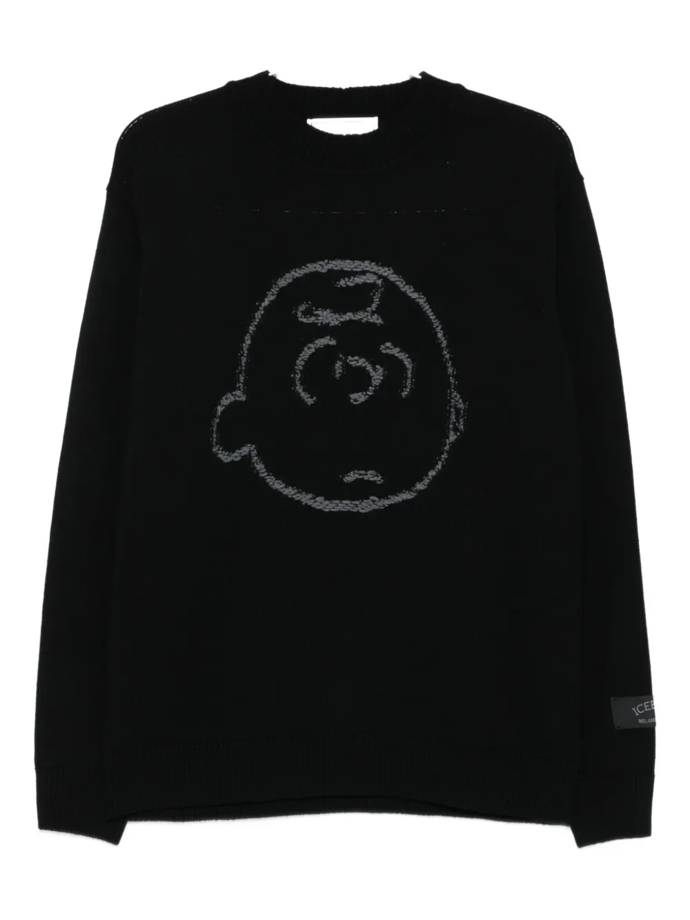 Iceberg X Peanuts Virgin Wool Jumper In Black