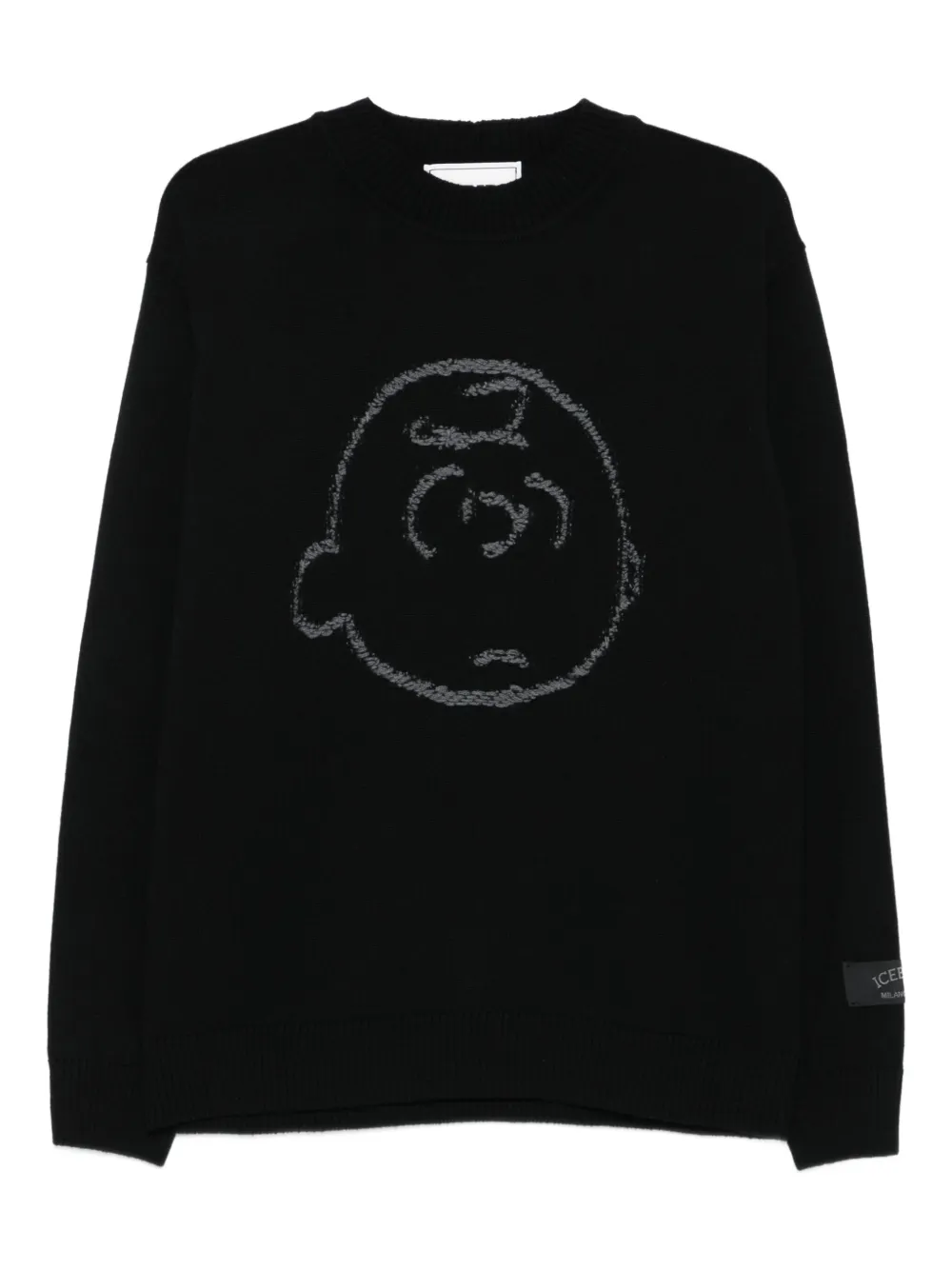 Iceberg x Peanuts trui van scheerwol Zwart