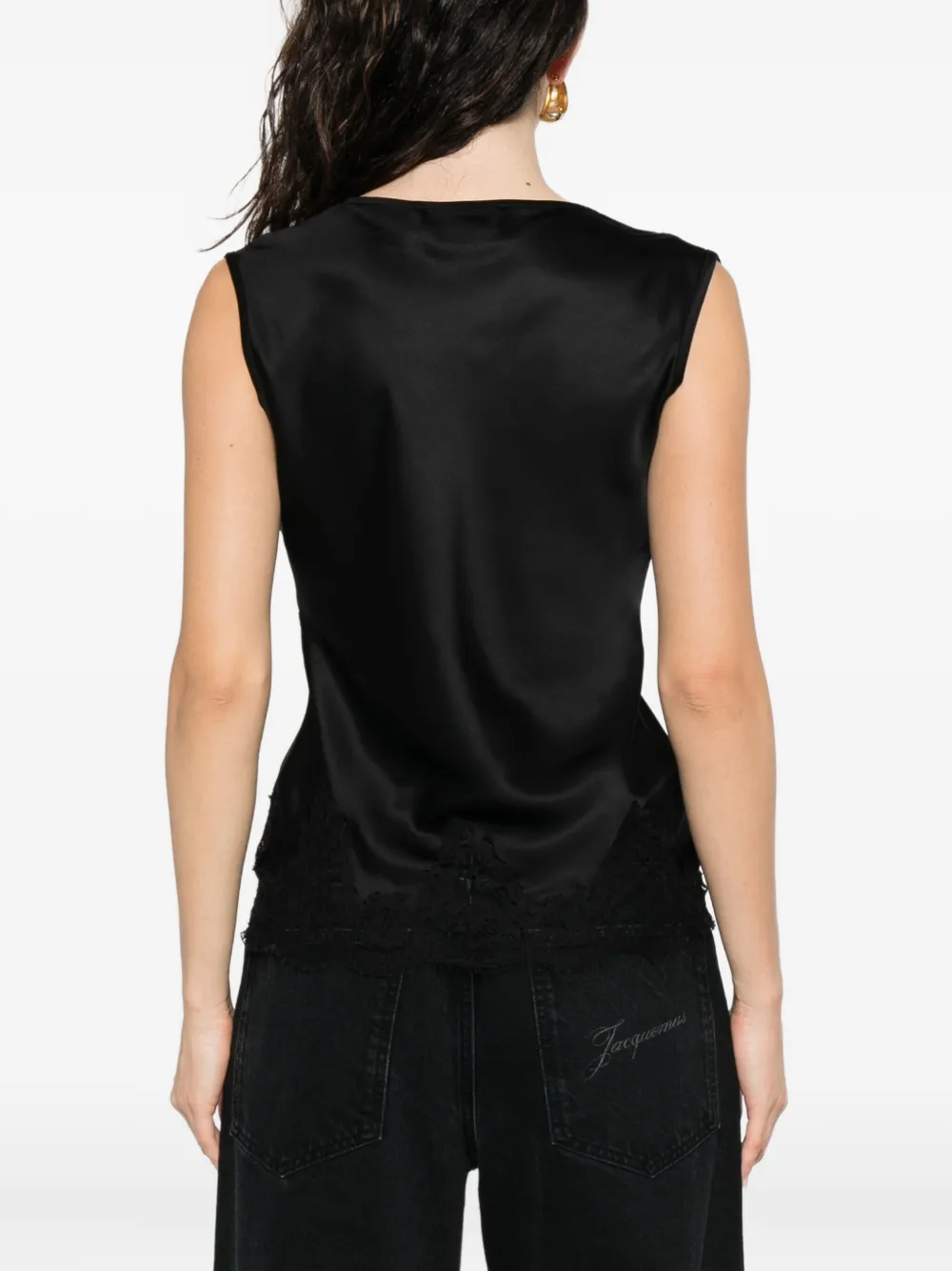ERMANNO FIRENZE Top met kant Zwart
