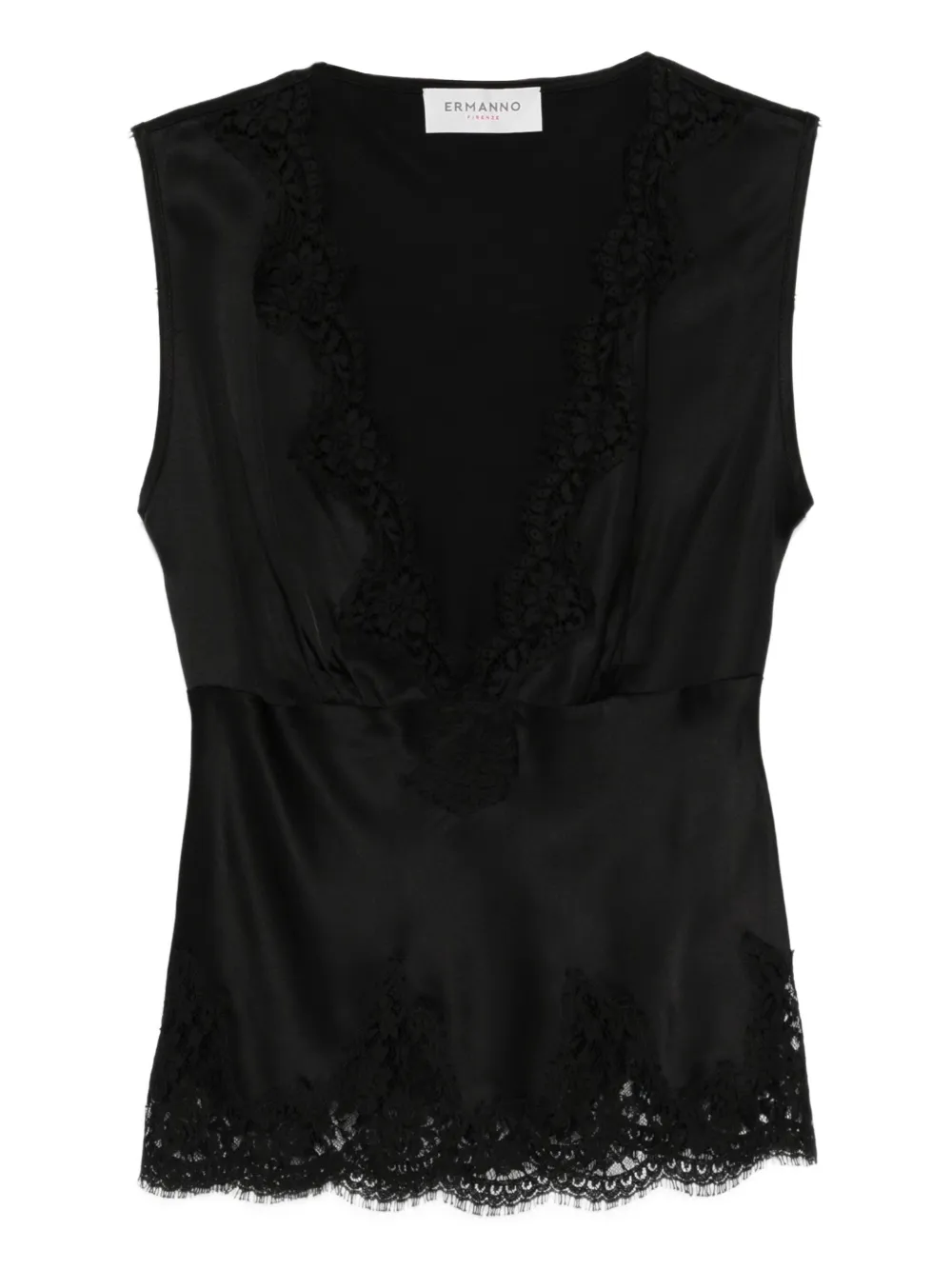 ERMANNO FIRENZE Top met kant Zwart