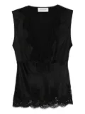 ERMANNO FIRENZE lace-trim sleeveless top - Black