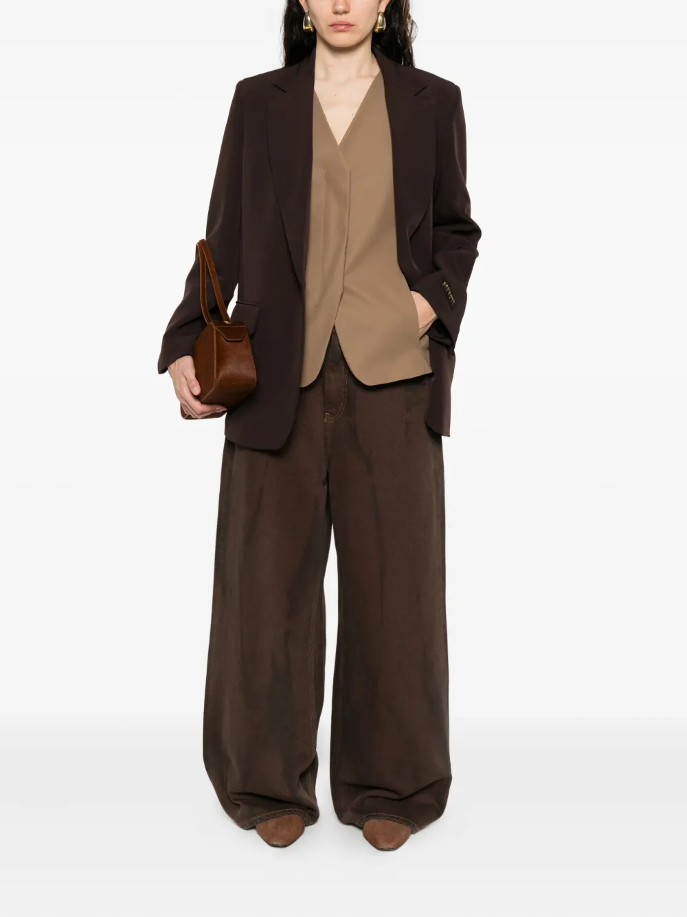 ERMANNO FIRENZE Blazer met enkele rij knopen Bruin