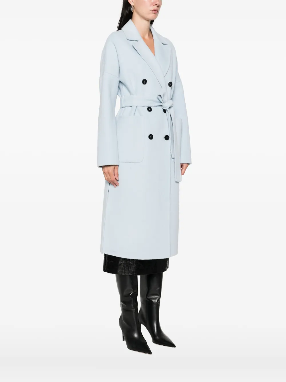 ERMANNO FIRENZE Jas met ceintuur Blauw