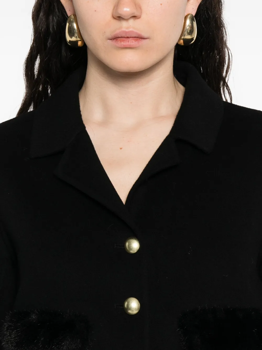 ERMANNO FIRENZE Cropped jack met knopen Zwart
