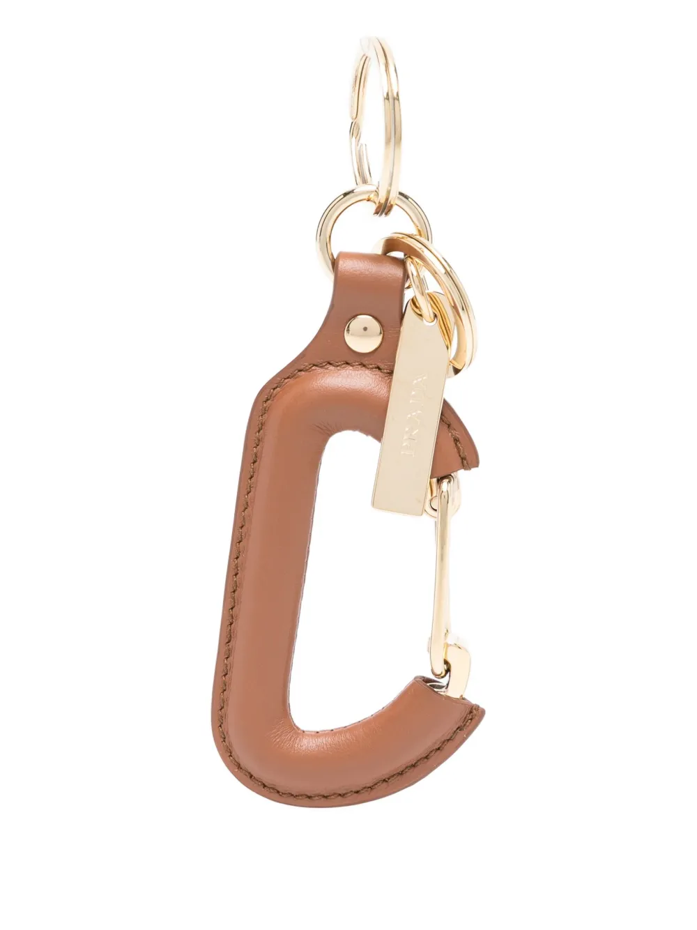 Prada leather carabiner keyring Bruin