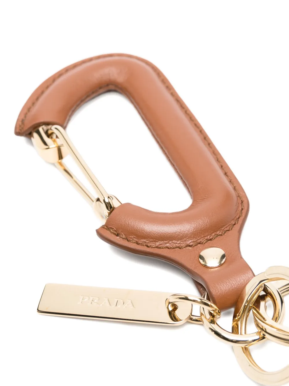 Prada leather carabiner keyring Bruin