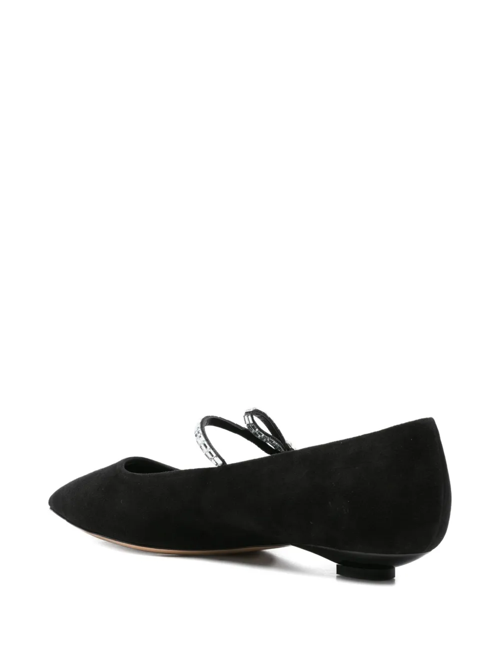 Casadei embellished pointed-toe flat pumps Black