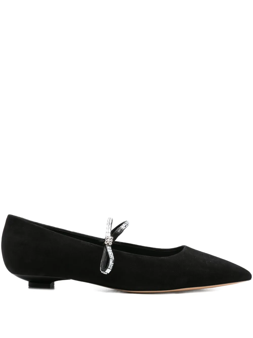 Casadei embellished pointed-toe flat pumps Black