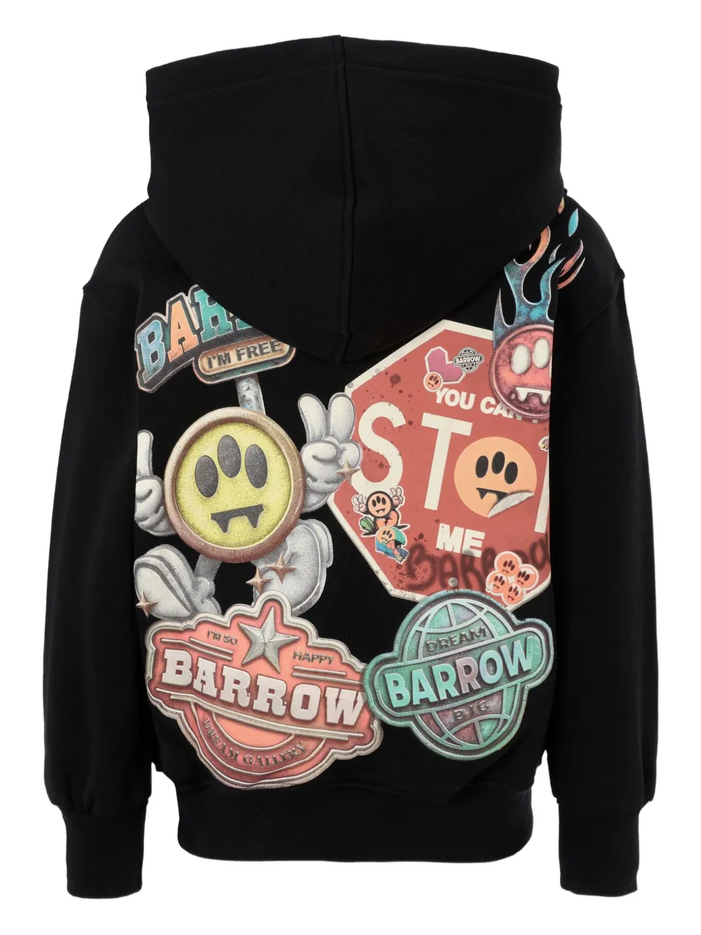 Barrow kids graphic-print hoodie Zwart