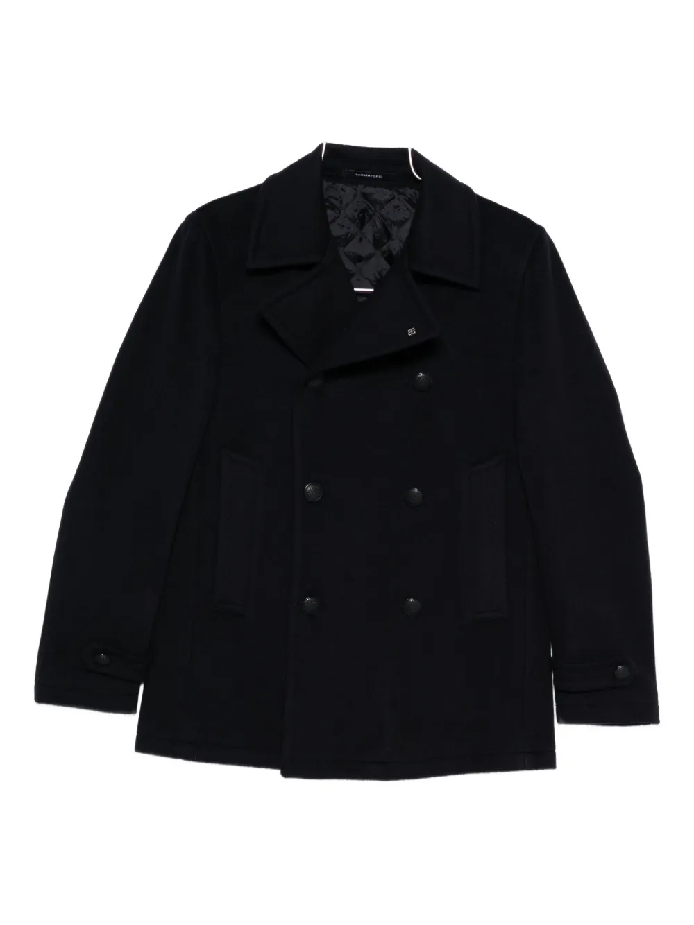 Tagliatore Double-breasted Wool Coat In Blue