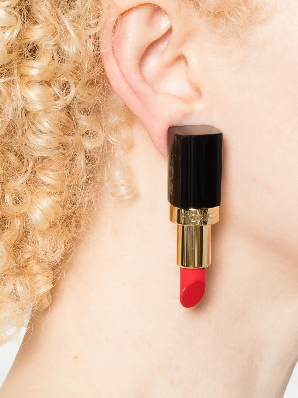 Fiorucci lipstick clip-on earring - Goud