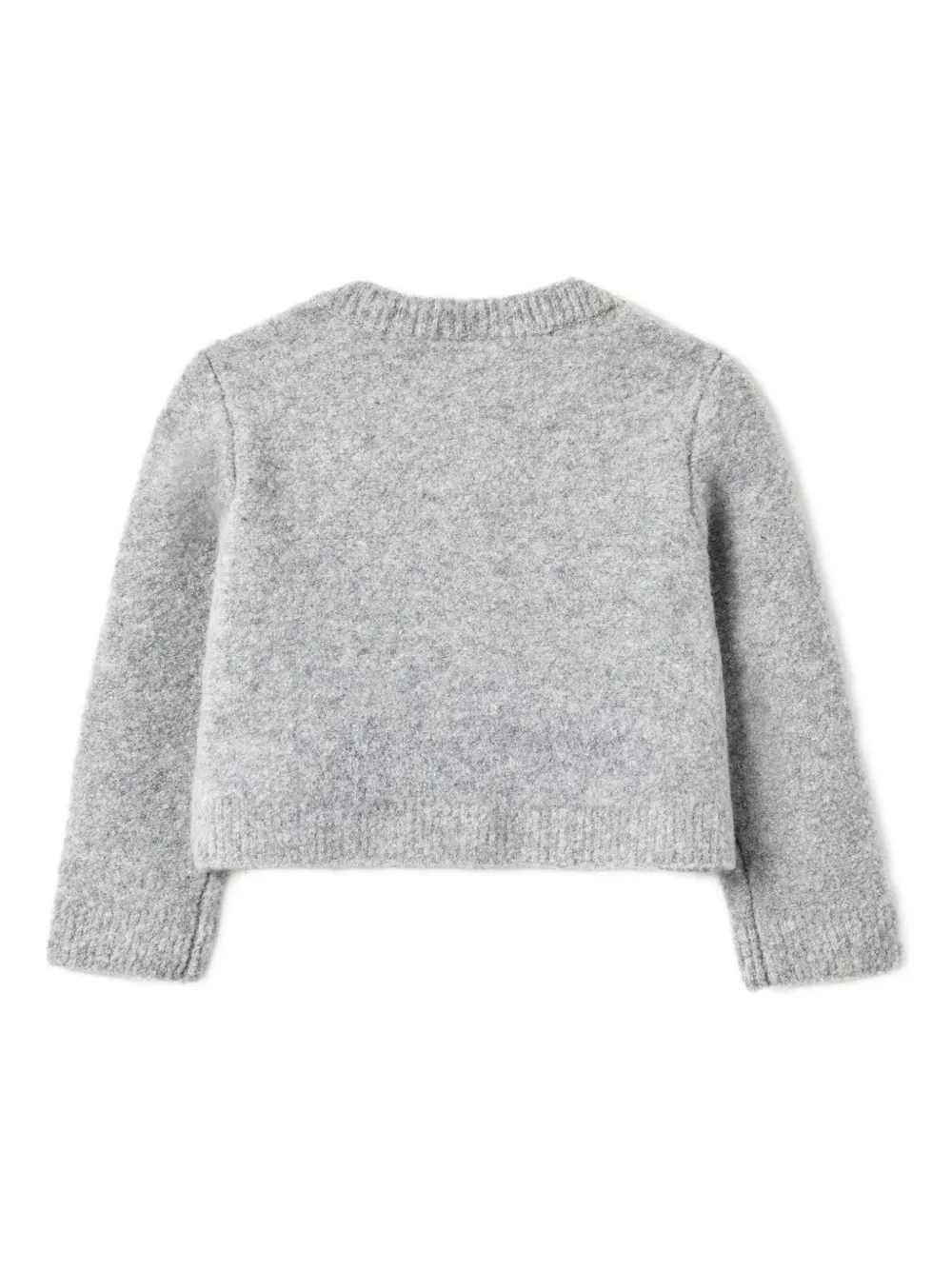 Self-portrait Pearl-embellished Pocket Cardigan In Gray
